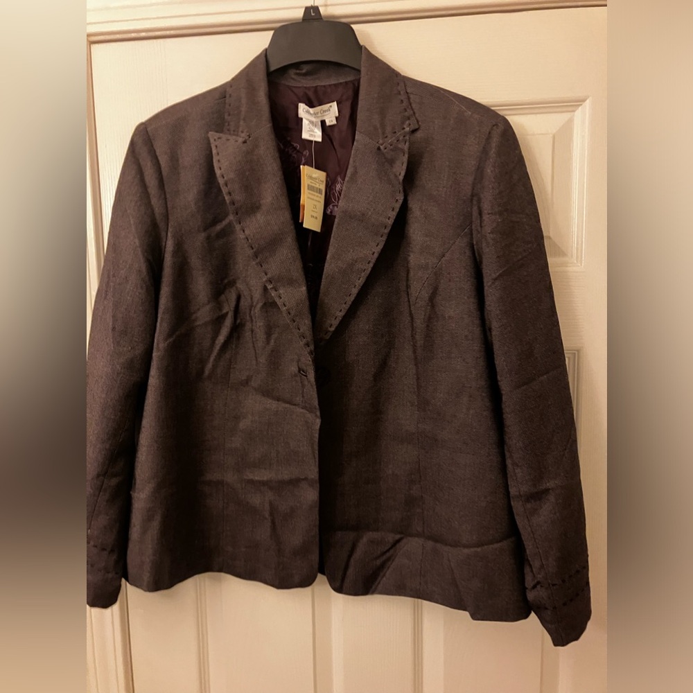 Colwater creek eggplant 1x jacket with tags